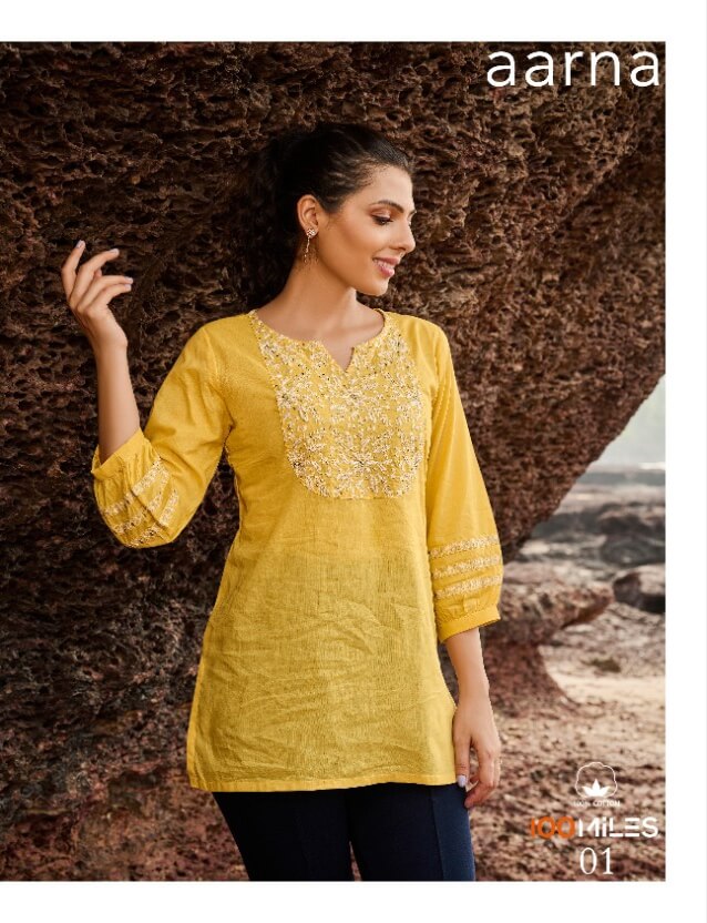 100Miles Aarna Cotton Western Top Catalog In Wholesale Price. Purchase Full Catalog of 100Miles Aarna In Wholesale Price