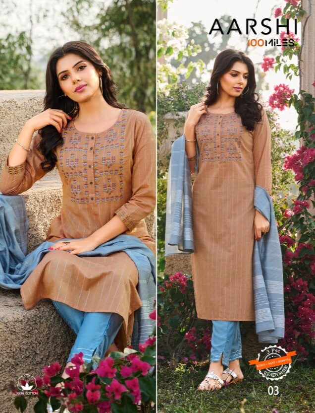 100Miles Aarshi Kurti Pant Dupatta Set Catalog In Wholesale Price. Purchase Full Catalog of 100miles Aarshi In Wholesale price Online