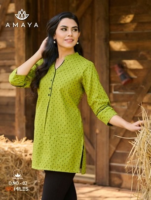 100Miles Amaya Short Cotton Kurtis wholesale catalog, Buy Full catalog of 100Miles Amaya Short Cotton Kurtis At wholesale Price