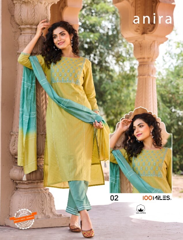 100Miles Anira Kurti Pant Dupatta Set Wholesale Catalog, Buy Full Catalog of 100Miles Anira Kurti Pant Dupatta Set At Wholesale Price