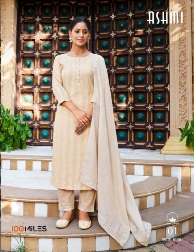 100Miles Ashmi Kurti Pant Dupatta Set Catalog In Wholesale Price. Purchase Full Catalog of 100Miles Ashmi In Wholesale Price Online