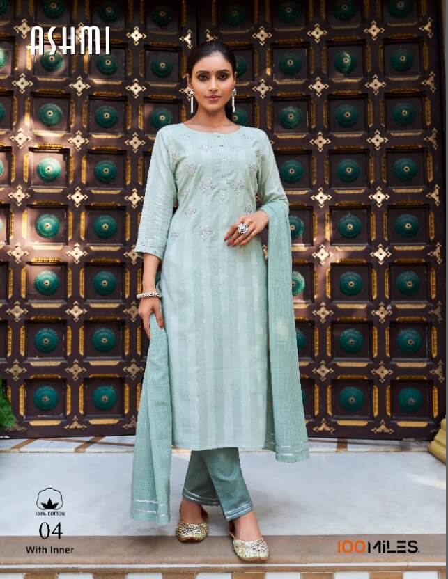 100Miles Ashmi Kurti Pant Dupatta Set Catalog In Wholesale Price. Purchase Full Catalog of 100Miles Ashmi In Wholesale Price Online