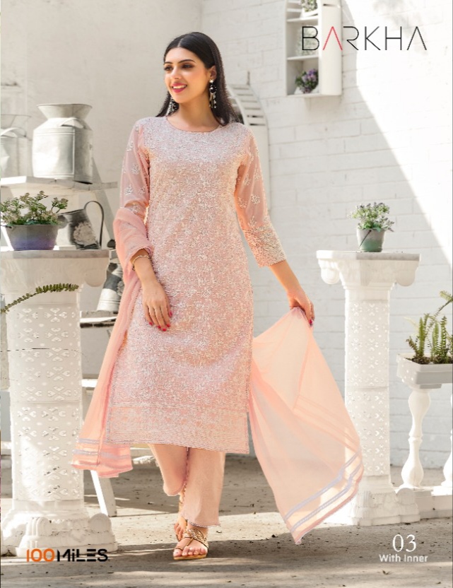 100Miles Barkha Readymade Dress Wholesale Catalog. Purchase Full Catalog Of Readymade Dress in Whoelsale Price Online