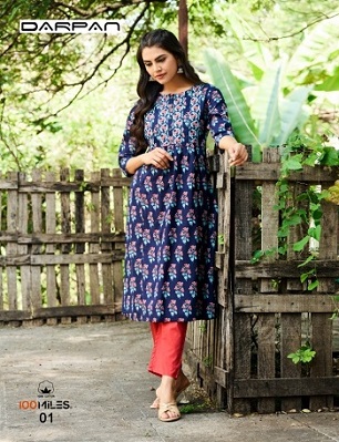 100Miles Darpan Kurtis wholesale catalog