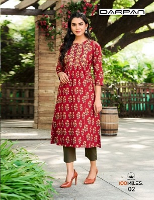 100Miles Darpan Kurtis wholesale catalog, Buy Full catalog Of 100Miles Darpan Kurtis At wholesale Price