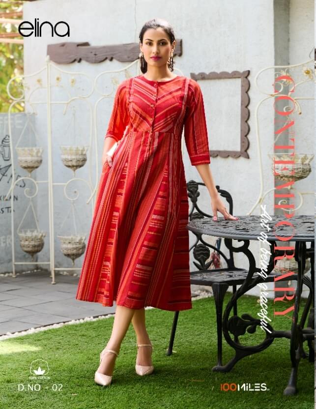 100Miles Elina Casual wear A Line Kurtis Wholesale Catalog, Buy Full Catalog of 100Miles Elina Cotton Partywear Gown 
At Wholesale Price