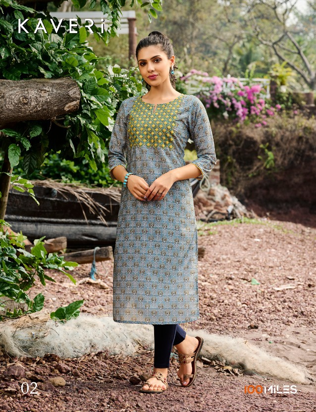 100Miles Kaveri Kurtis Wholesale Catalog. Purchase Full Catalog of Kurtis In Wholesale Price Online