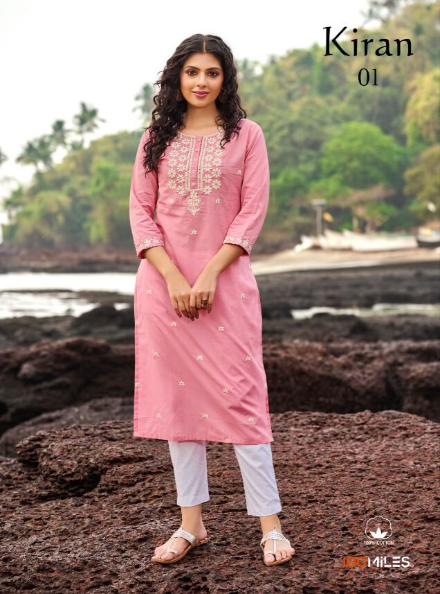 100Miles Kiran Lucknowi Kurti Catalog In Wholesale Price