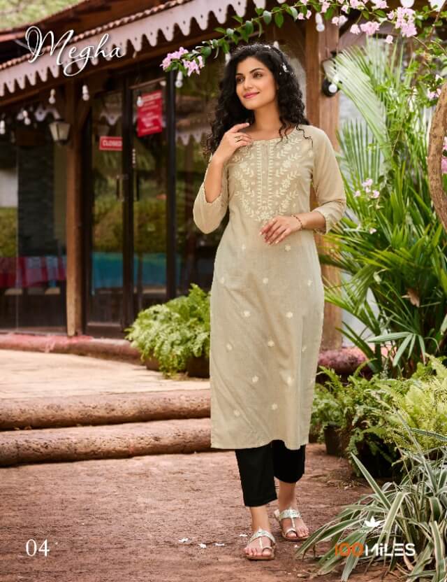 100Miles Megha Linen Cotton Kurti In Wholesale Price. Purchase Full Catalog of 100Miles Megha In Wholesale Price Online