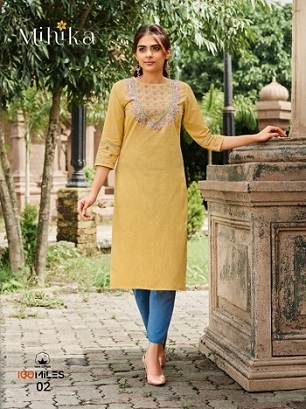 100Miles Mihika Kurtis wholesale catalog