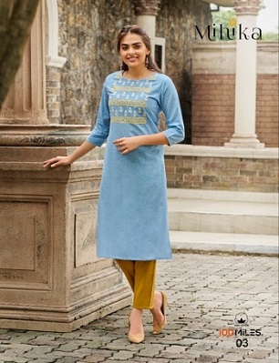 100Miles Mihika Kurtis wholesale catalog, Buy Full catalog Of 100Miles Mihika Kurtis At wholesale Price