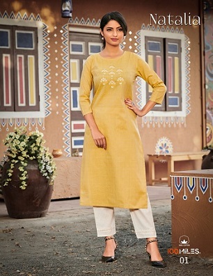 100Miles Natalia Cotton Kurtis Wholesale Catalog, Buy Full Catalog of 100Miles Natalia Cotton Kurtis At Wholesale Price