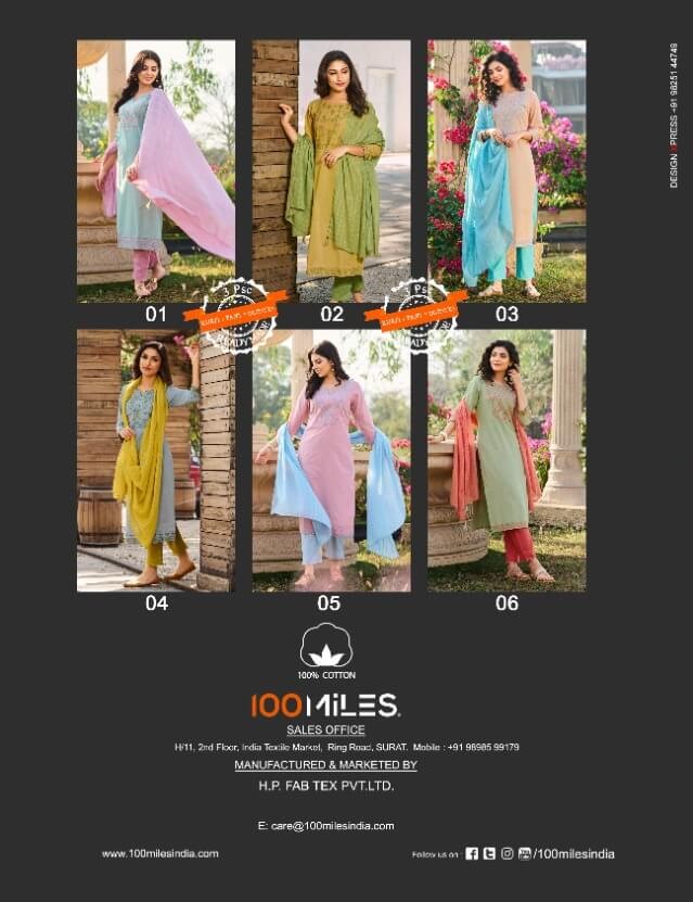 100Miles Neerja Cotton Embroidered Readymade Dress Wholesale Catalog, Buy Full Catalog of 100Miles Neerja Cotton Embroidered Readymade Dress At Wholesale Price