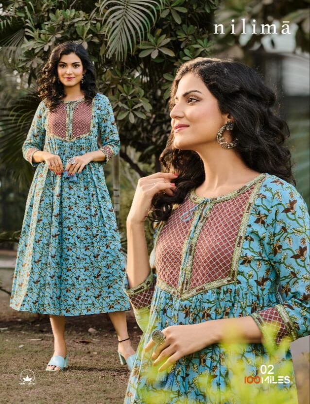 100Miles Nilima Cotton Print Kurtis Catalog In Wholeale Price. Purchase Full Catalog of 100Miles Nilima In Wholesale Price Online