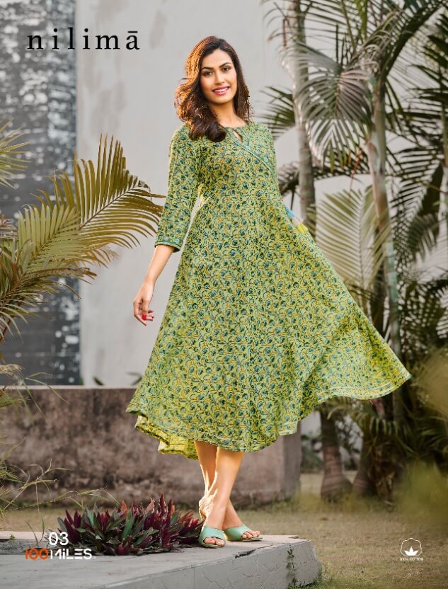 100Miles Nilima Cotton Print Kurtis Catalog In Wholeale Price. Purchase Full Catalog of 100Miles Nilima In Wholesale Price Online