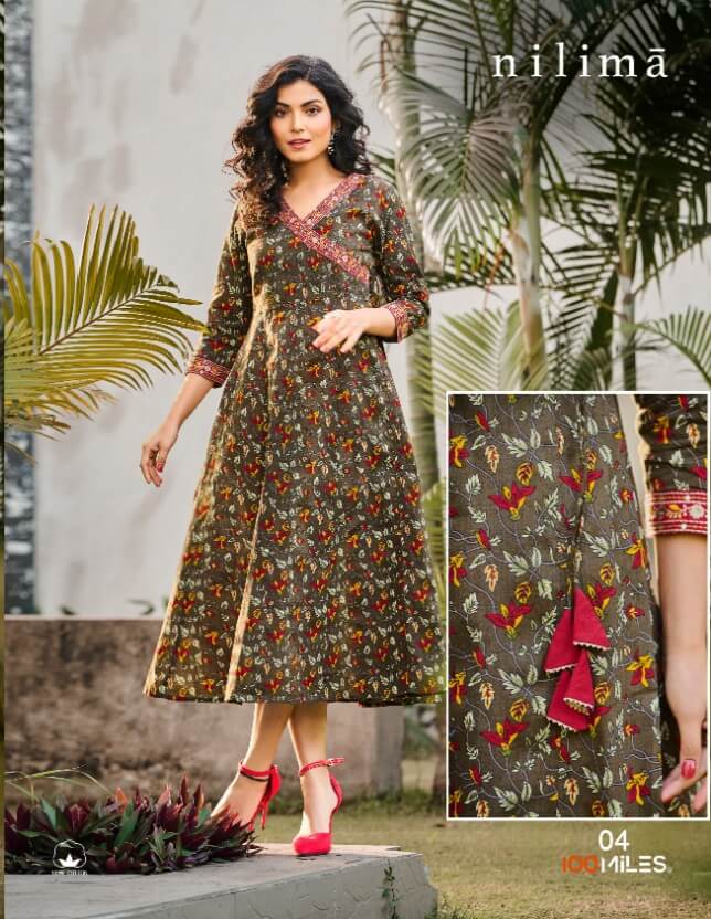 100Miles Nilima Cotton Print Kurtis Catalog In Wholeale Price. Purchase Full Catalog of 100Miles Nilima In Wholesale Price Online