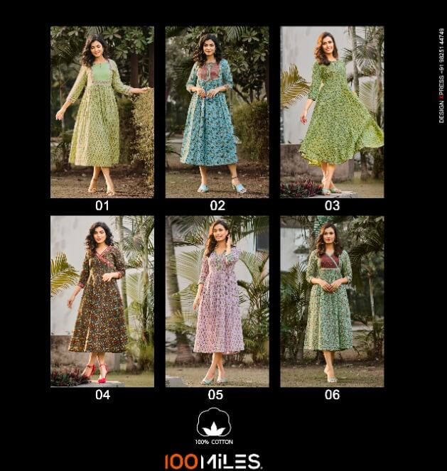 100Miles Nilima Cotton Print Kurtis Catalog In Wholeale Price. Purchase Full Catalog of 100Miles Nilima In Wholesale Price Online