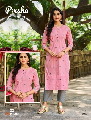 100Miles Prisha Kurtis Wholesale Catalog, Buy Full Catalog of 100Miles Prisha Kurtis At Wholesale Price