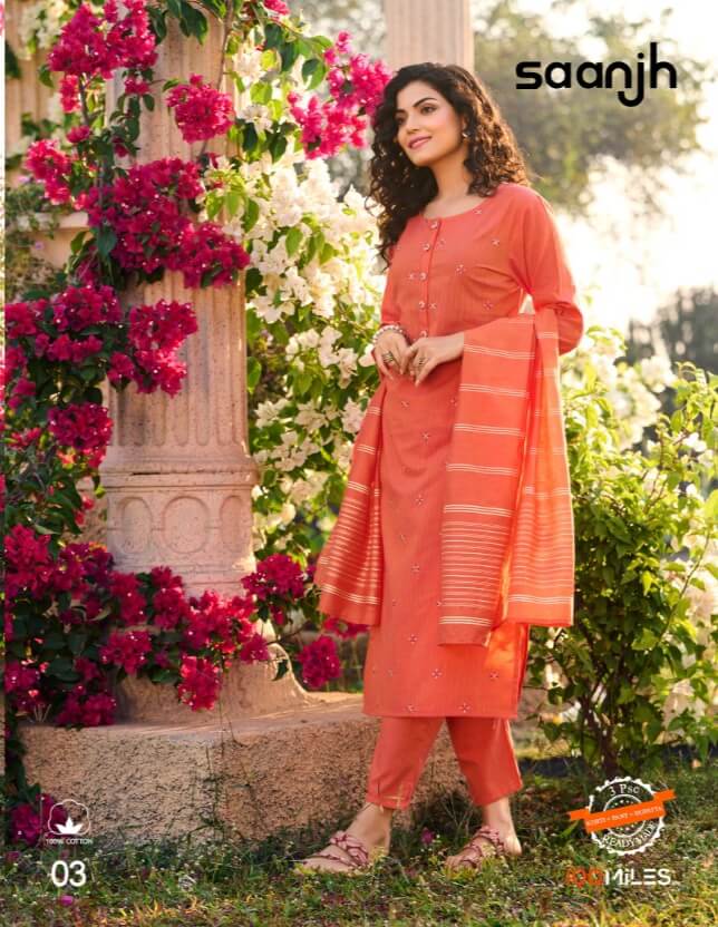 100Miles Saanjh Kurti Pant Dupatta Set Catalog In Wholesale Price. Purchase Full Catalog of 100Miles Saanjh In Wholesale price