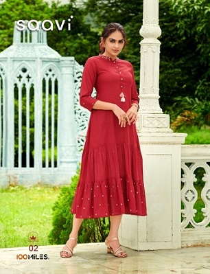 100Miles Saavi Cotton Long Kurtis Wholesale Catalog, Buy Full Catalog of 100Miles Saavi Cotton Long Kurtis At Wholesale Price