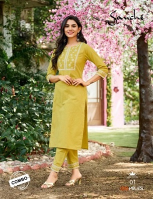 100Miles Sanchi Kurtis With Pants wholesale catalog