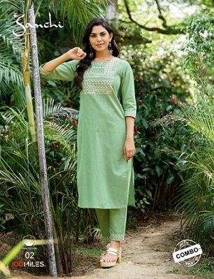 100Miles Sanchi Kurtis With Pants wholesale catalog, Buy Full catalog Of 100Miles Sanchi Kurtis With Pants At wholesale Price