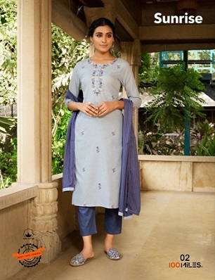 100Miles Sunrise Kurti with Pant And Dupatta wholesale catalog, Buy Full catalog of 100Miles Sunrise Kurti with Pant And Dupatta At wholesal Price