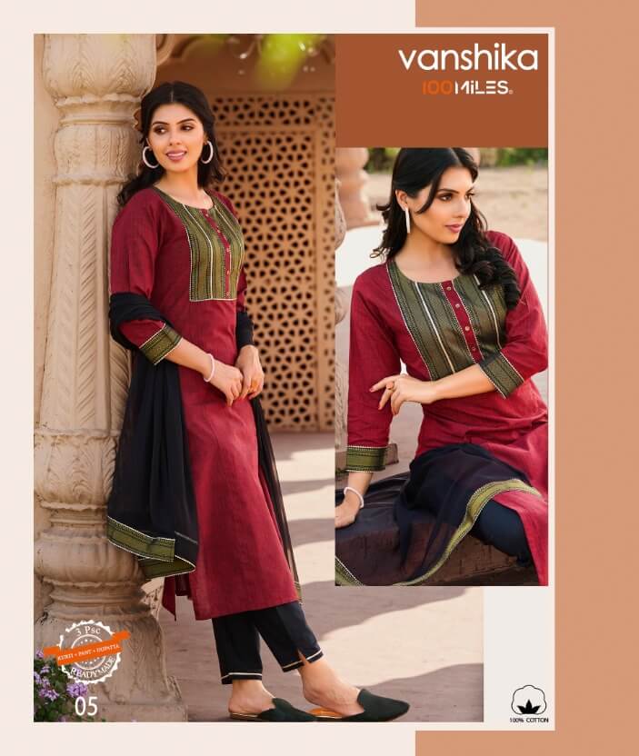 100Miles Vanshika Kurti Pant Dupatta Set Catalog In Wholesale Price