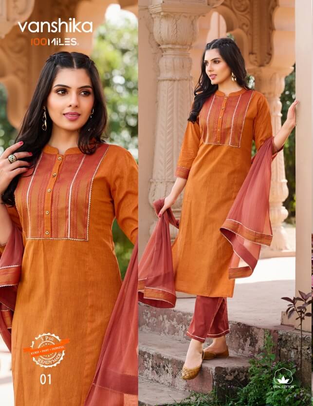 100Miles Vanshika Kurti Pant Dupatta Set Catalog In Wholesale Price, Purchase Full Catalog of 100Miles Vanshika In Wholesale Price Online