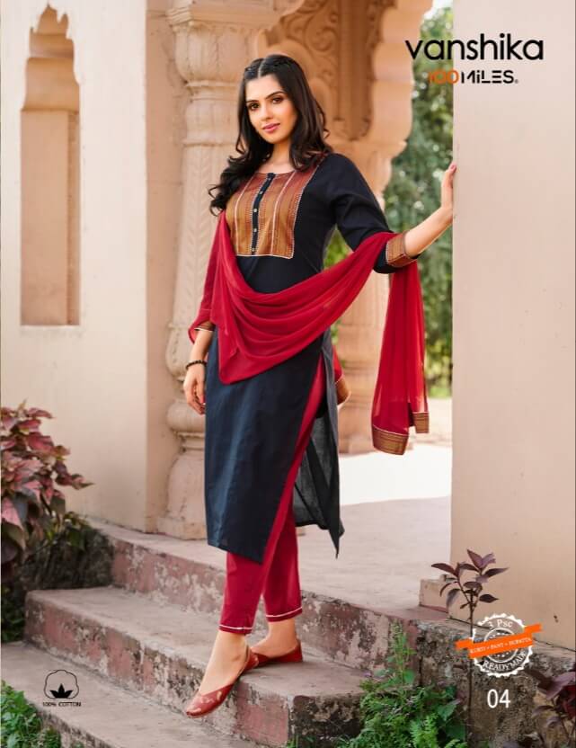 100Miles Vanshika Kurti Pant Dupatta Set Catalog In Wholesale Price, Purchase Full Catalog of 100Miles Vanshika In Wholesale Price Online