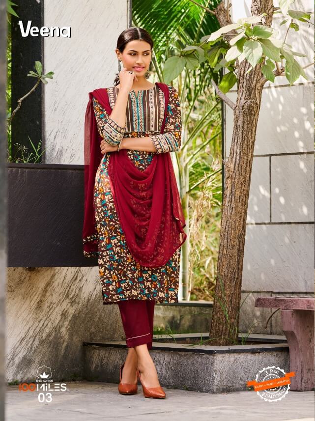 100Miles Veena Kurti Pant Dupatta Set Catalog In Wholesale Price. Purchase Full Catalog of 100Miles Veena In Wholesale price Online