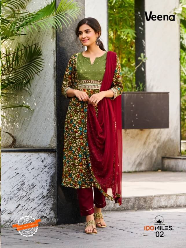 100Miles Veena Kurti Pant Dupatta Set Catalog In Wholesale Price. Purchase Full Catalog of 100Miles Veena In Wholesale price Online