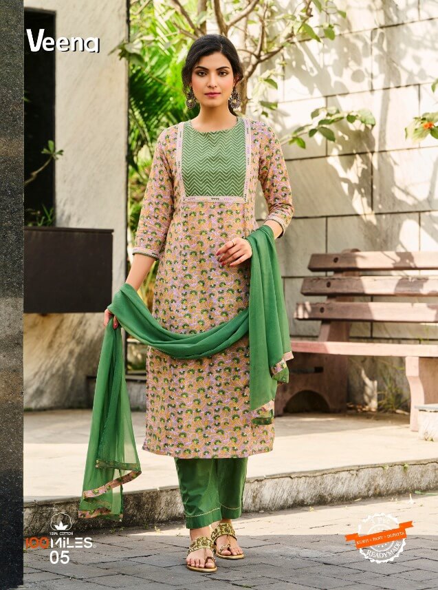 100Miles Veena Kurti Pant Dupatta Set Catalog In Wholesale Price. Purchase Full Catalog of 100Miles Veena In Wholesale price Online