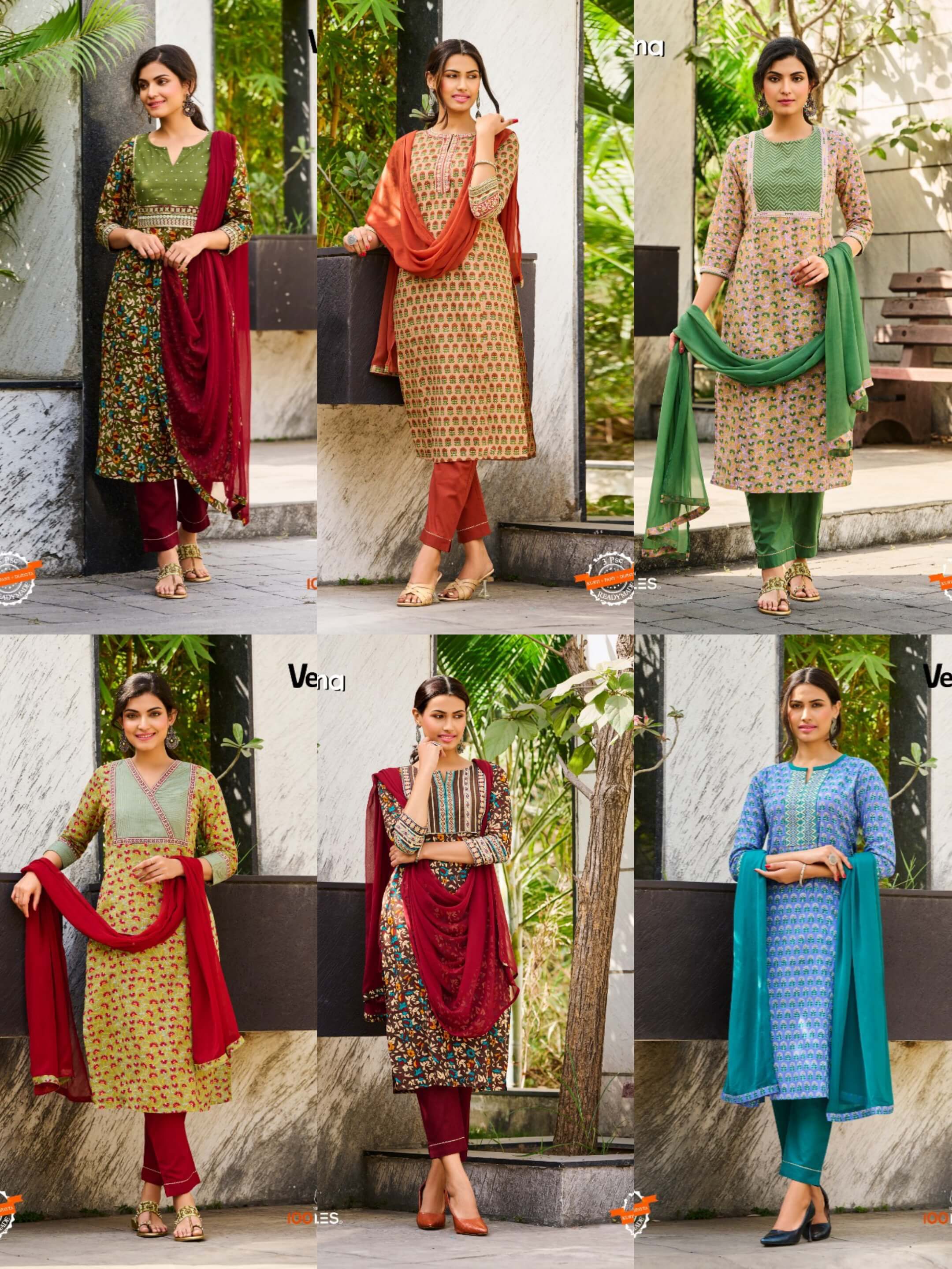 100Miles Veena Kurti Pant Dupatta Set Catalog In Wholesale Price. Purchase Full Catalog of 100Miles Veena In Wholesale price Online