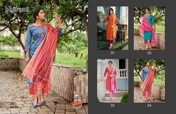 100Miles Bhavana Readymade Dress Collection, Buy 100Miles Bhavana Kurti Pant Dupatta Full Catalog at Wholesale Price