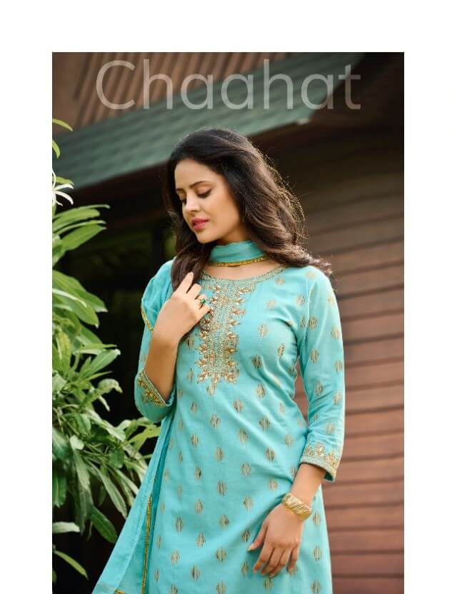 100Miles Chaahat Kurtis With Bottom and Dupatta Wholesale Catalog