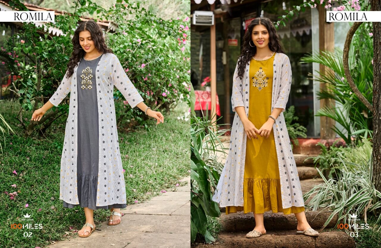 100Miles Romila two psc Jacket Style Dress Catalog, Buy 100Miles Romila two Piece Jacket Style Dress Full Catalog at Wholesale Rate Online