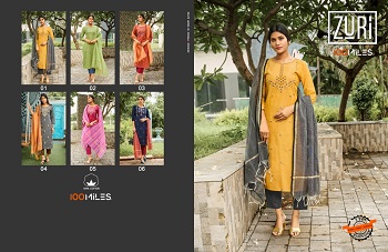 Zuri Readymade Kurti Pant Dupatta Wholesale Catalogue by 100Miles, Readymade Ladies Dress Wholesale Catalog Zuri By 100Miles Brand at Lowest Rate Online