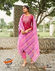 Zuri Readymade Kurti Pant Dupatta Wholesale Catalogue by 100Miles, Readymade Ladies Dress Wholesale Catalog Zuri By 100Miles Brand at Lowest Rate Online