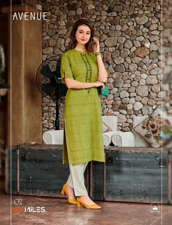 100Miles Avenue Cotton Kurtis With Embroidery work Designer Kurtis Catalogue. Avenue six Designs Pure Cotton Kurtis Wholesale Catalogue by 100 Miles Brand. Buy Ladies Kurtis in Bulk for Reselling