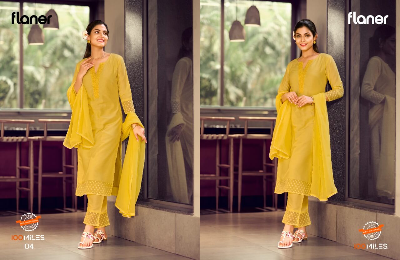 100Miles Flaner Kurti Pant Dupatta Set Catalog, Buy 100Miles Flaner Kurti Pant Dupatta Set Full Catalog at Wholesale Rate