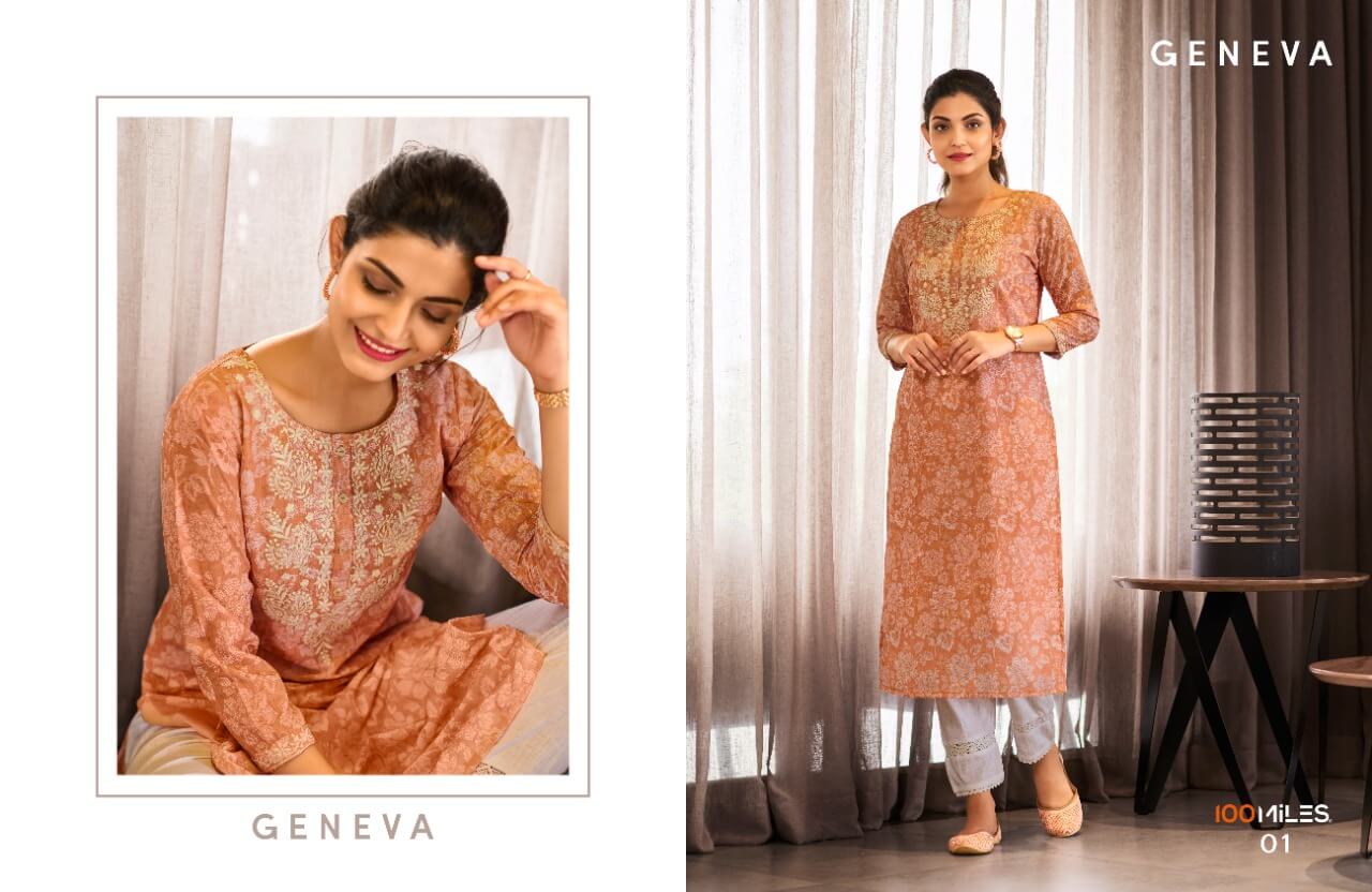 100Miles Geneva Georgette Kurtis Wholesale Catalog