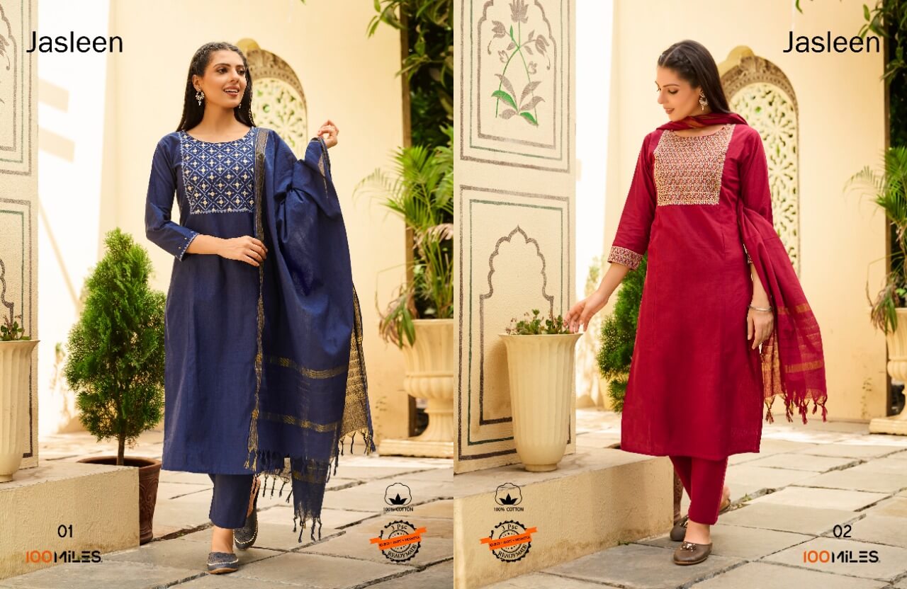 100Miles Jasleen Kurti Pant with Dupatta Set Catalog in Wholesale, Buy 100Miles Jasleen Kurti Pant with Dupatta Set Full Catalog in Wholesale Price Online From Vadodara, Surat, Gujarat