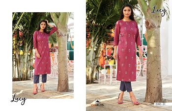 Pure Cotton Kurtis Catalog Lucky by 100Miles Brand, Purchase 4 Piece Embroidery Work Cotton Kurtis Catalog in Wholesale Price for Retail Business