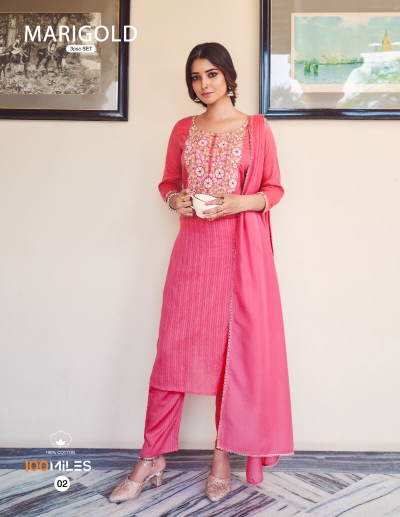 100Miles Marigold Kurti Pant Dupatta Set Catalog in Wholesale, Buy 100Miles Marigold Kurti Pant Dupatta Set Full Catalog in Wholesale Price Online From Aarvee Creation