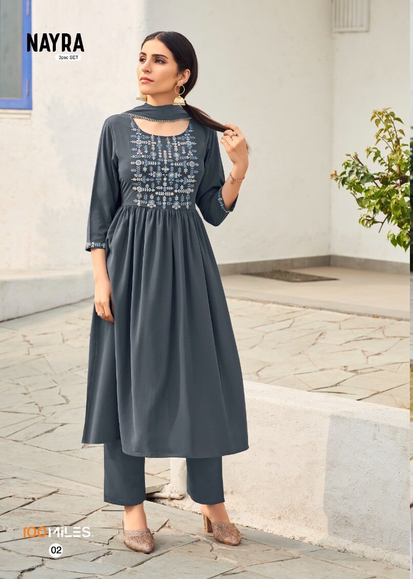 100Miles Nayra Kurti pant Dupatta Catalog in Wholesale Price, Buy 100Miles Nayra Kurti pant Dupatta Full Catalog in Wholesale Price Online From Aarvee Creation