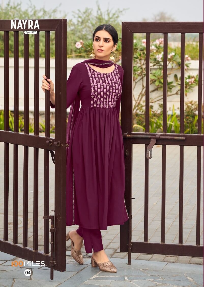 100Miles Nayra Kurti pant Dupatta Catalog in Wholesale Price, Buy 100Miles Nayra Kurti pant Dupatta Full Catalog in Wholesale Price Online From Aarvee Creation