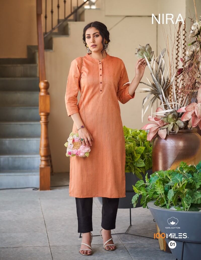 100Miles Nira Pure Cotton Kurtis Catalog at Wholesale Rate, Buy 100Miles Nira Pure Cotton Kurtis Full Catalog at Wholesale Rate Online From Aarvee Creation