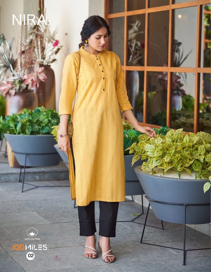 100Miles Nira Pure Cotton Kurtis Catalog at Wholesale Rate, Buy 100Miles Nira Pure Cotton Kurtis Full Catalog at Wholesale Rate Online From Aarvee Creation