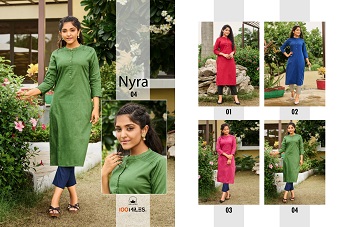 100Miles Nyra Kurtis Wholesale Catalogue, Four Piece Linen Cotton Fabric Kurtis Catalog Nyra by Brand 100Miles